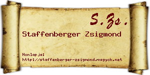 Staffenberger Zsigmond névjegykártya